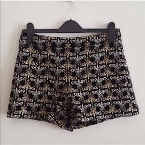 Alice & Olivia Marisa Embellished Velvet Shorts